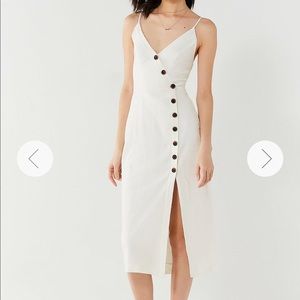 Urban outfitters white midi button dress